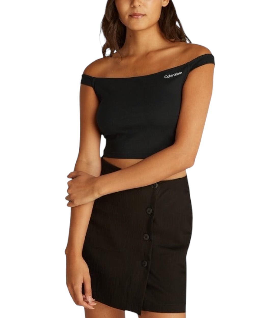 Calvin Klein Jeans Zwart Croptop Met Logo