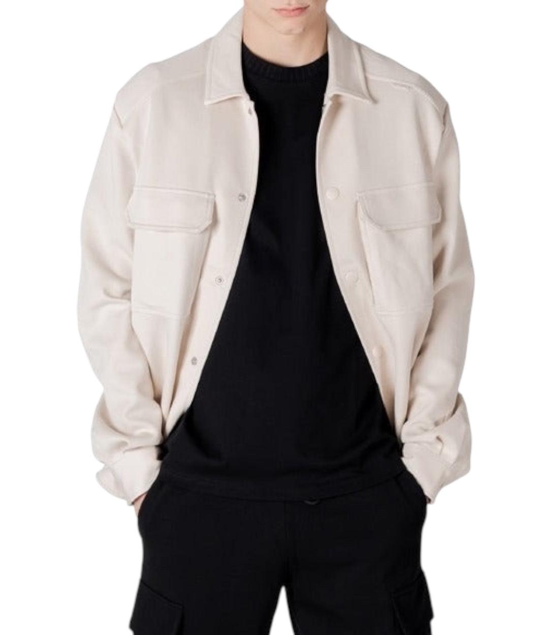 Antony Morato Beige Regular Fit Overhemd Jas Met Zakken