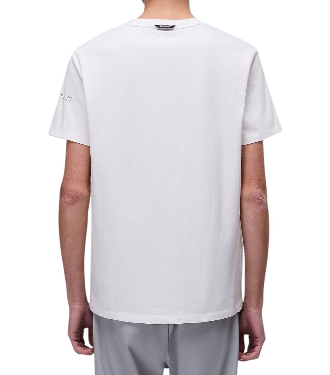 Napapijri Wit Badge T-Shirt Voor Heren Van 100% Katoen