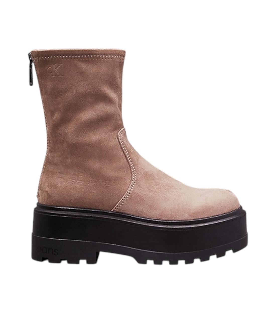 Calvin Klein Beige Plateau Laarzen Met Rits
