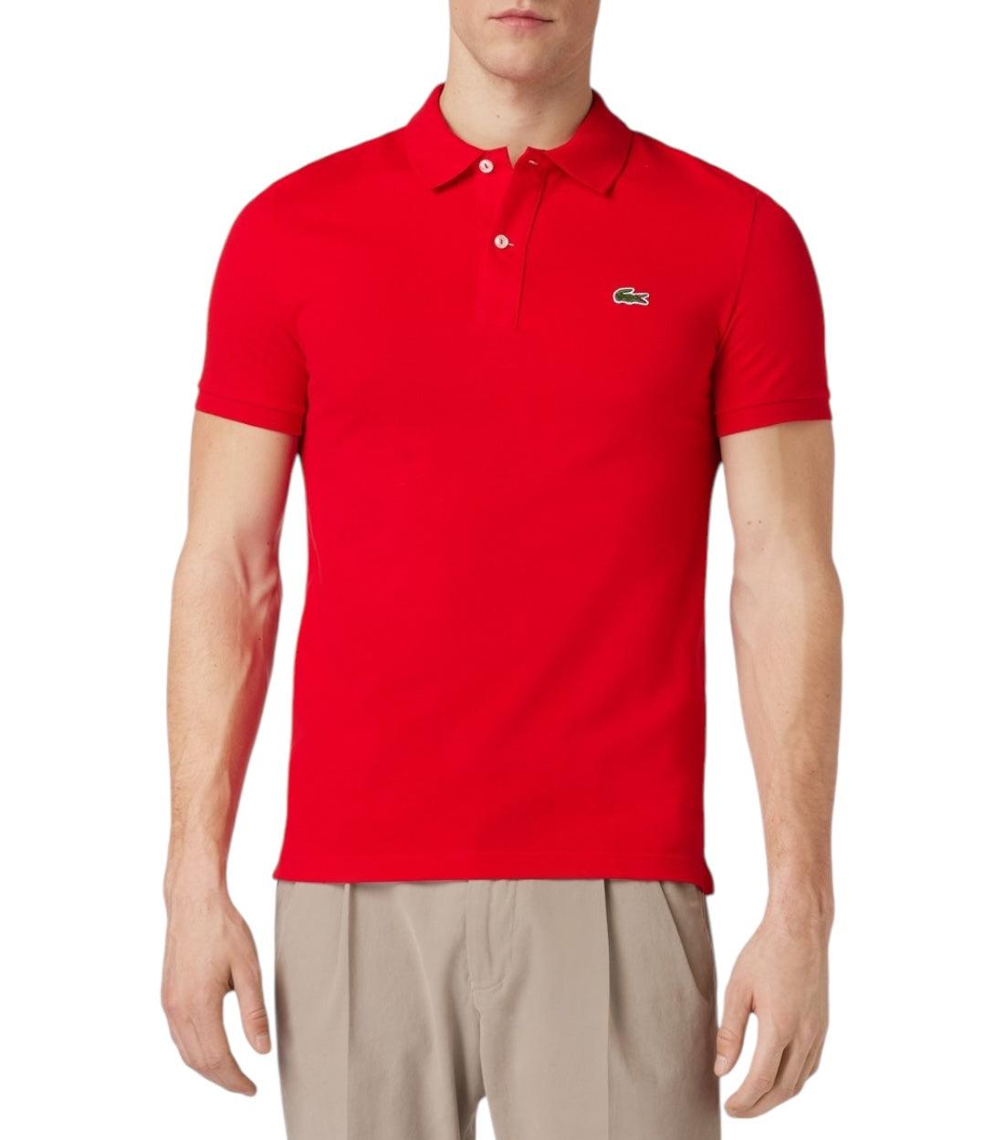 Lacoste Rood Polo Met Labelpatch
