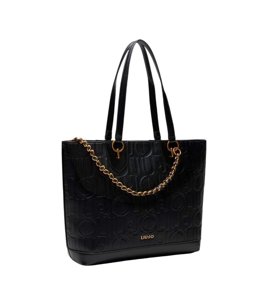 Liu Jo Zwart Shopper Tas Met Logo En Ketting