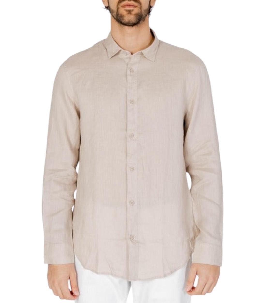 Armani Exchange Beige Blouse Met Lange Mouwen