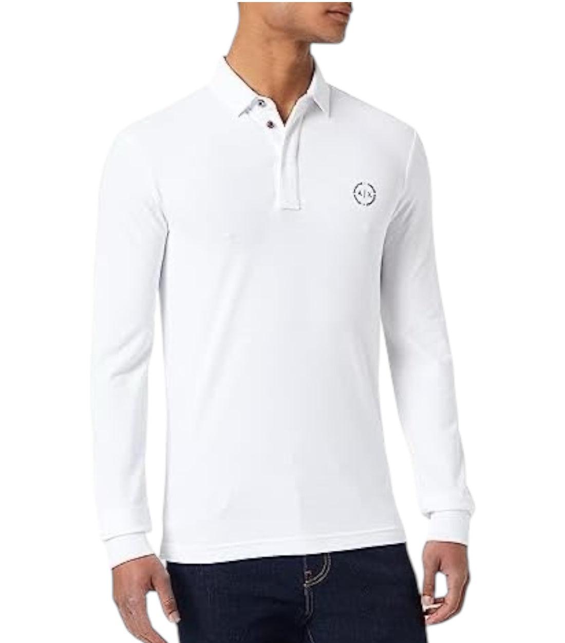 Armani Exchange Wit Polo Top Met Lange Mouwen