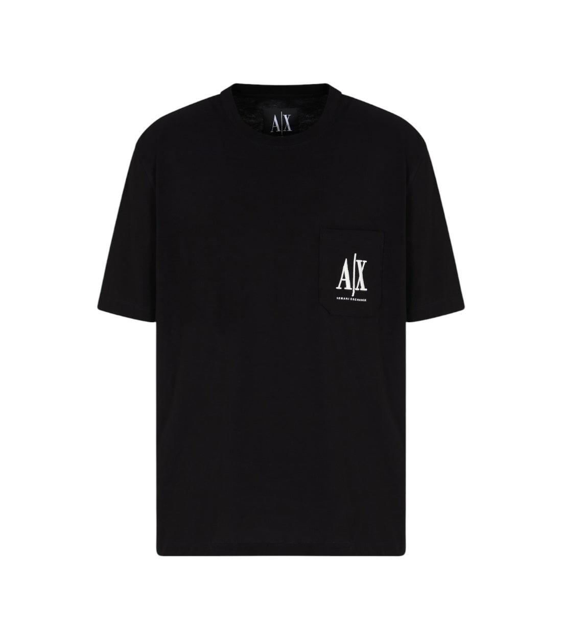 Armani Exchange Zwart T-shirt Met Borstvak