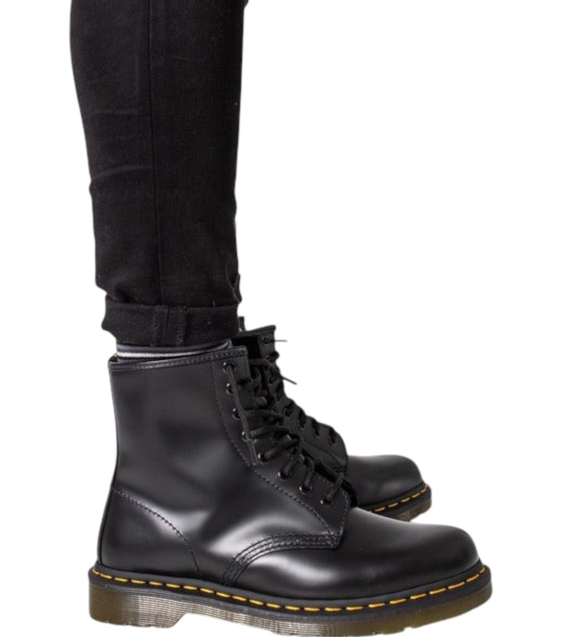 Dr. Martens Zwart Leren Smooth Platsform Laarzen