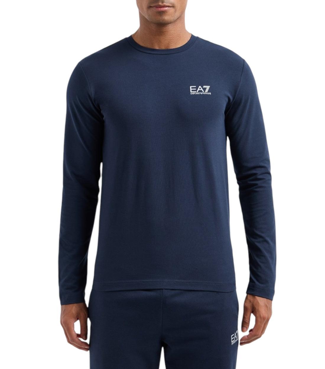 Ea7 Blauw Long-Sleeved Core Identity T-shirt
