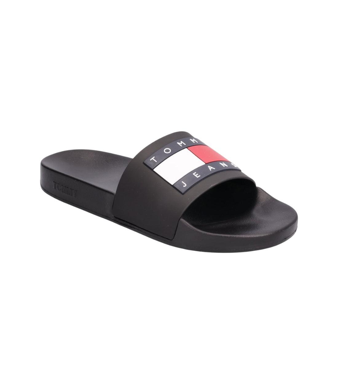Tommy Hilfiger Jeans Zwarte Slippers