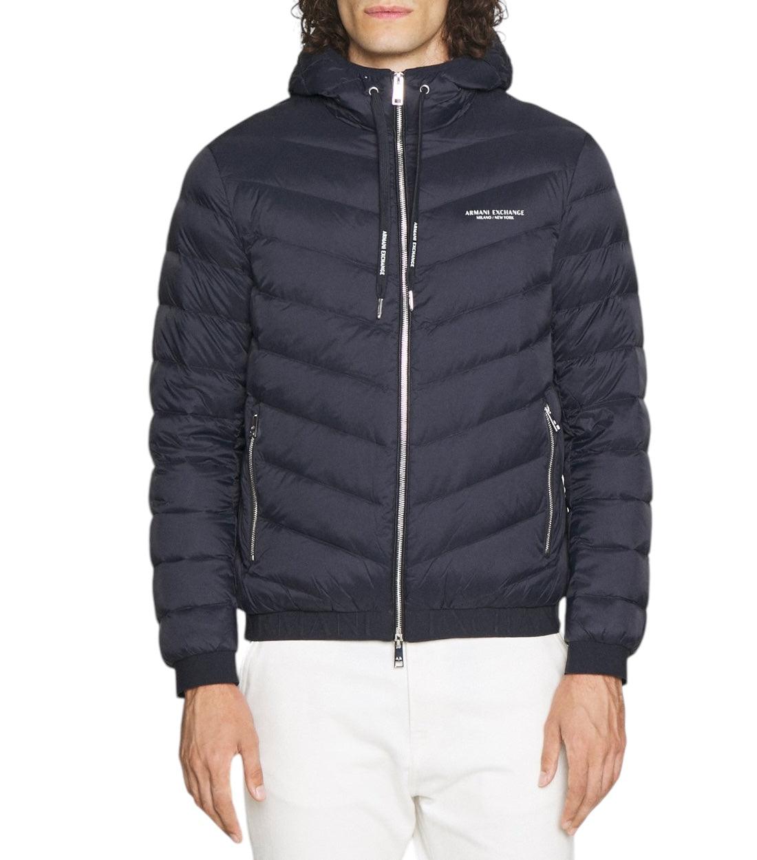 Armani Exchange Blauw Gewatteerde Jas