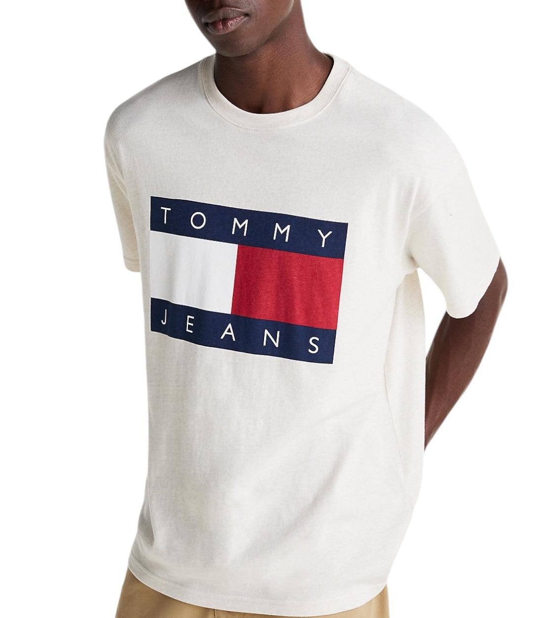 Tommy Hilfiger Jeans Beige Vlag Logo T-shirt