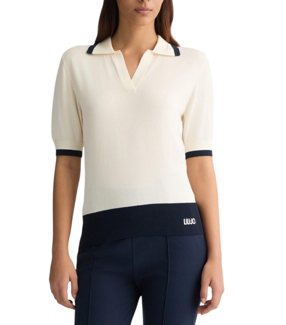 Liu Jo Wit Polo Top Met Details