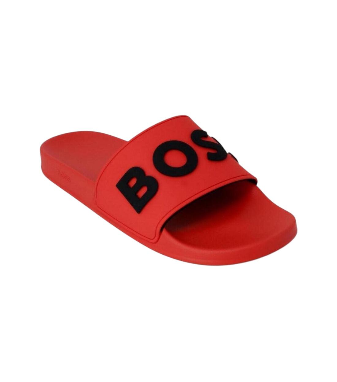 Boss Rode Slippers Met Logo