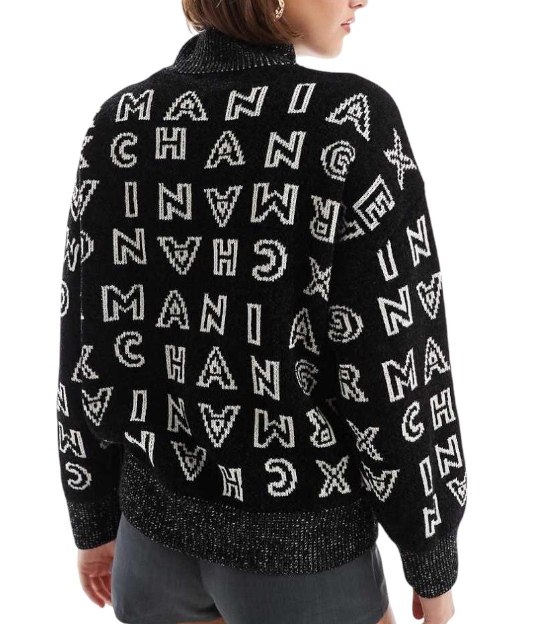Armani Exchange Zwart Hoogsluitende Trui Met Print