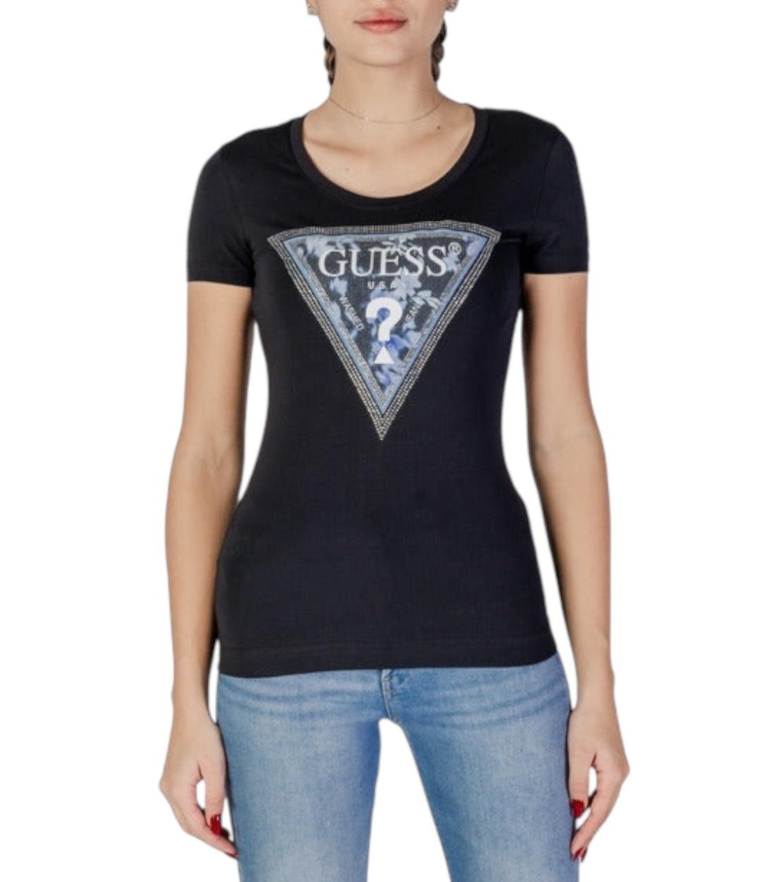Guess Zwart Triangle Logo T-shirt