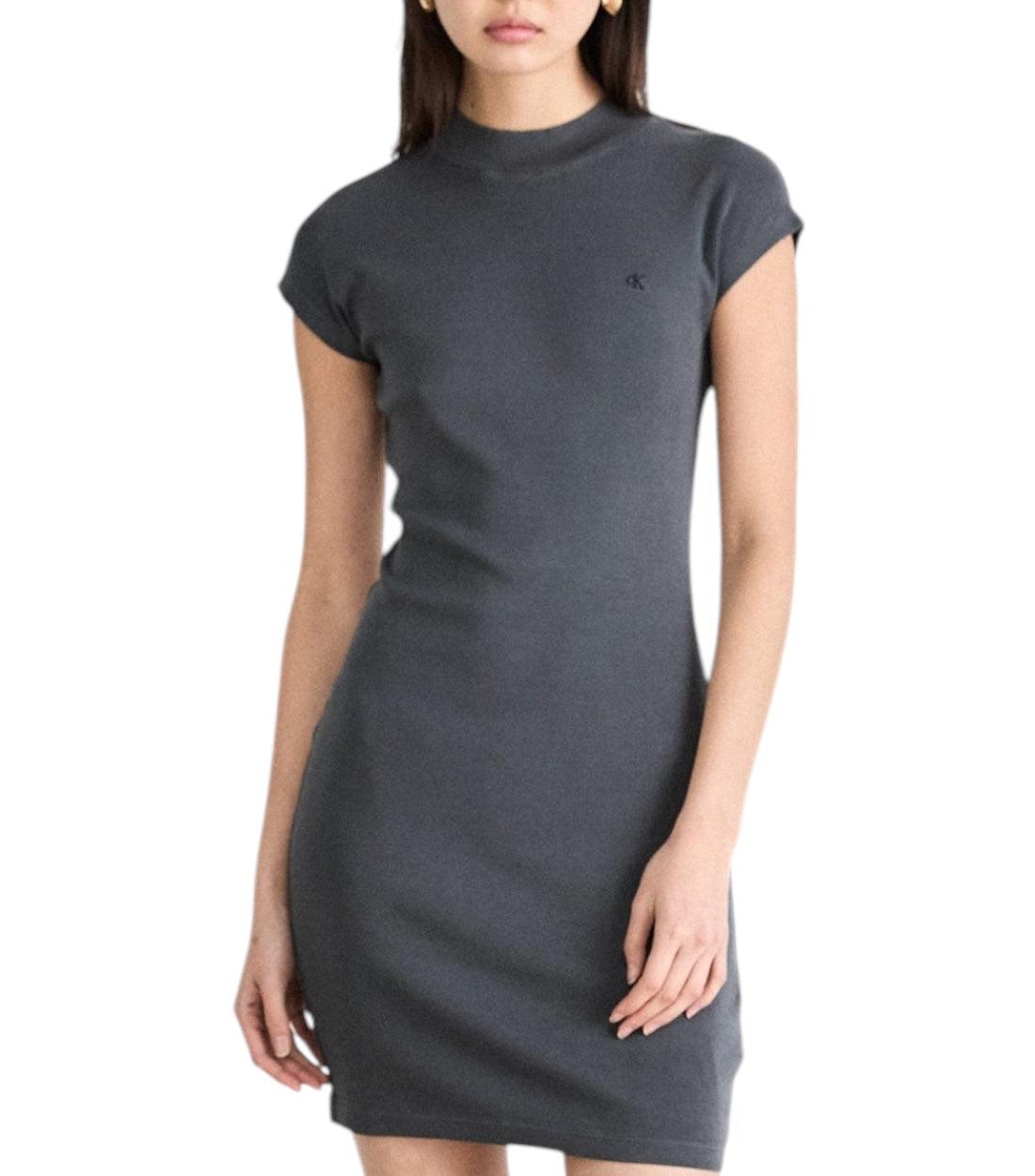 Calvin Klein Jeans Grijs Gewassen Cap Sleeve Jurk