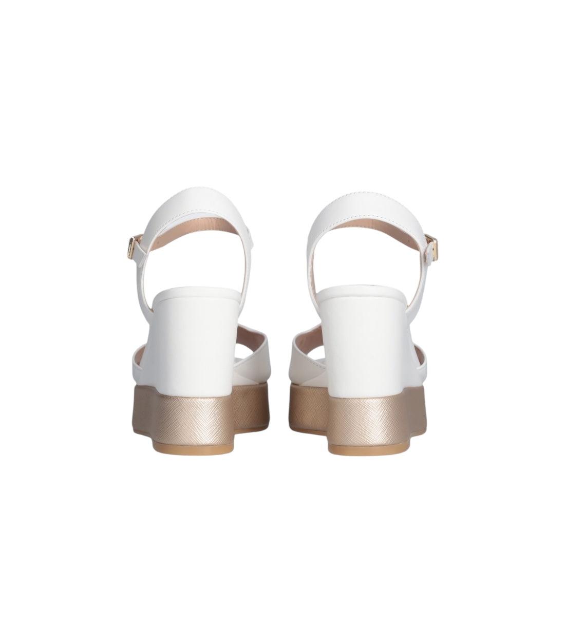 Liu Jo Wit Leren Sandalen Met Sleehak