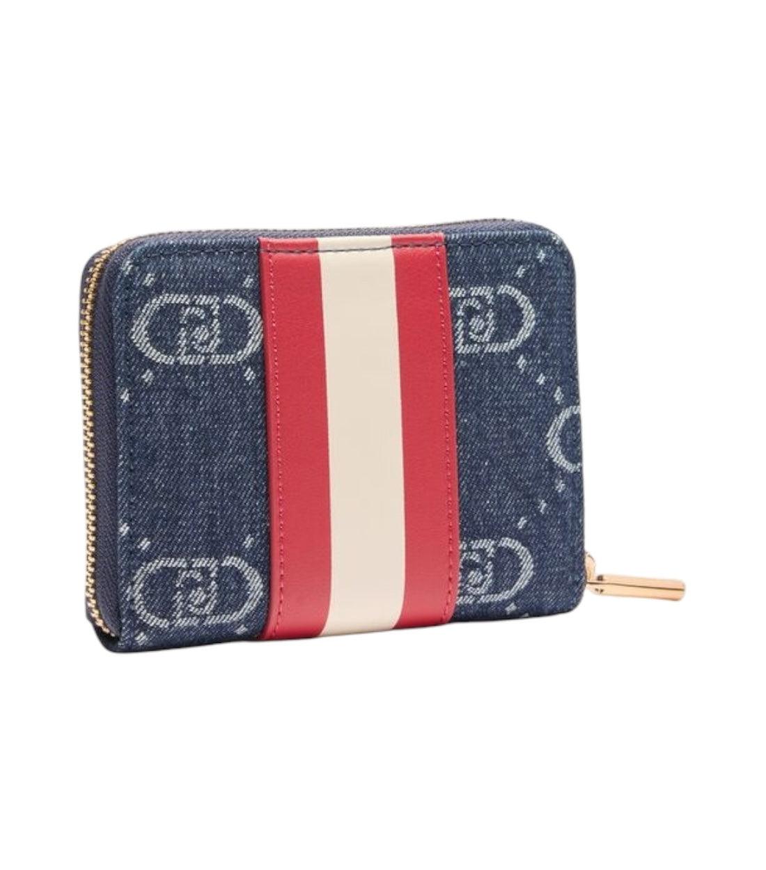 Liu Jo Blauw Denim Portemonnee Met Logo