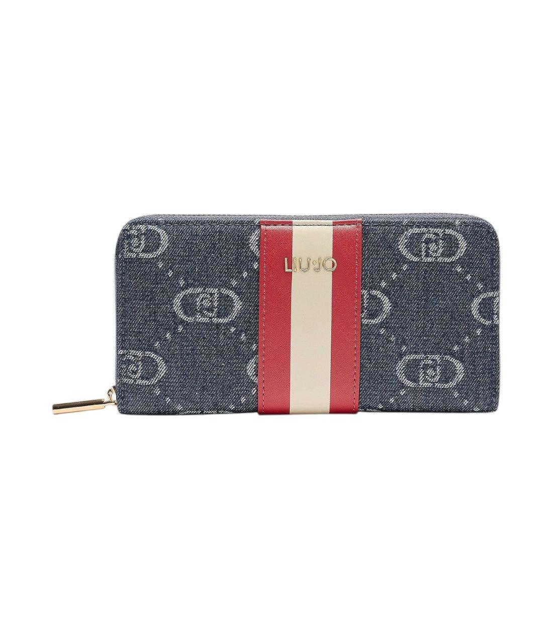 Liu Jo Blauw Denim Portemonnee Met Logo