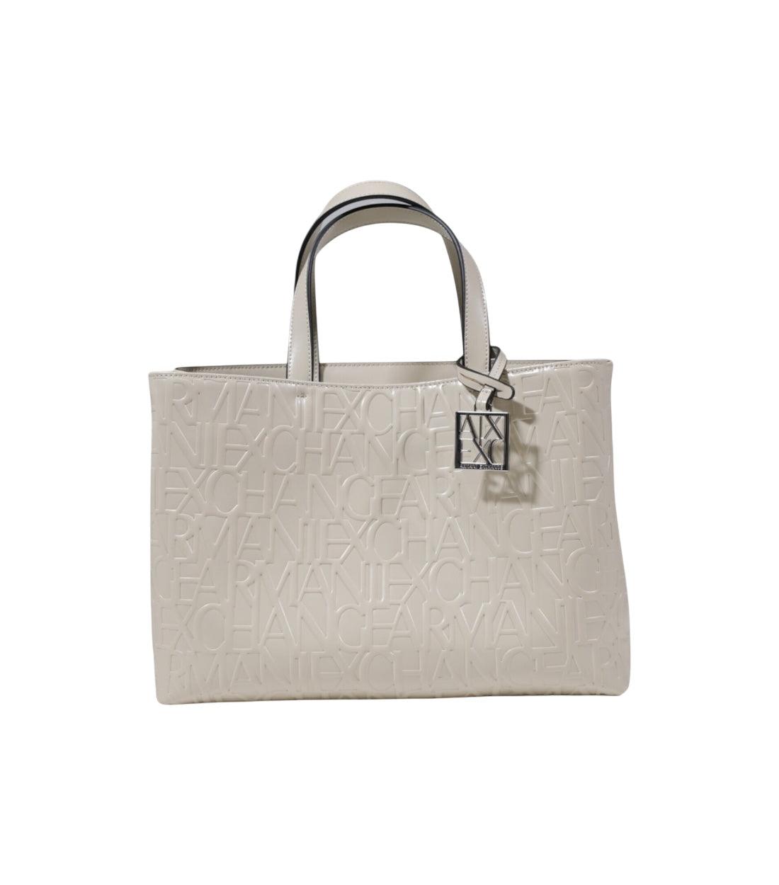 Armani Exchange Beige Leren Shopper Handtas