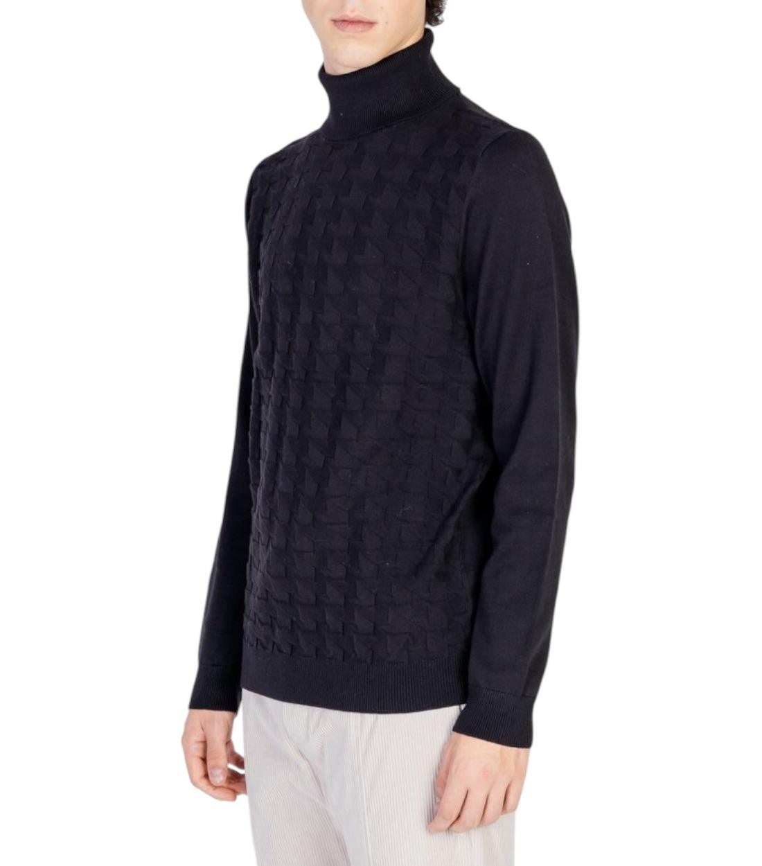 Antony Morato Zwart 3D Blend Trui Met Kol