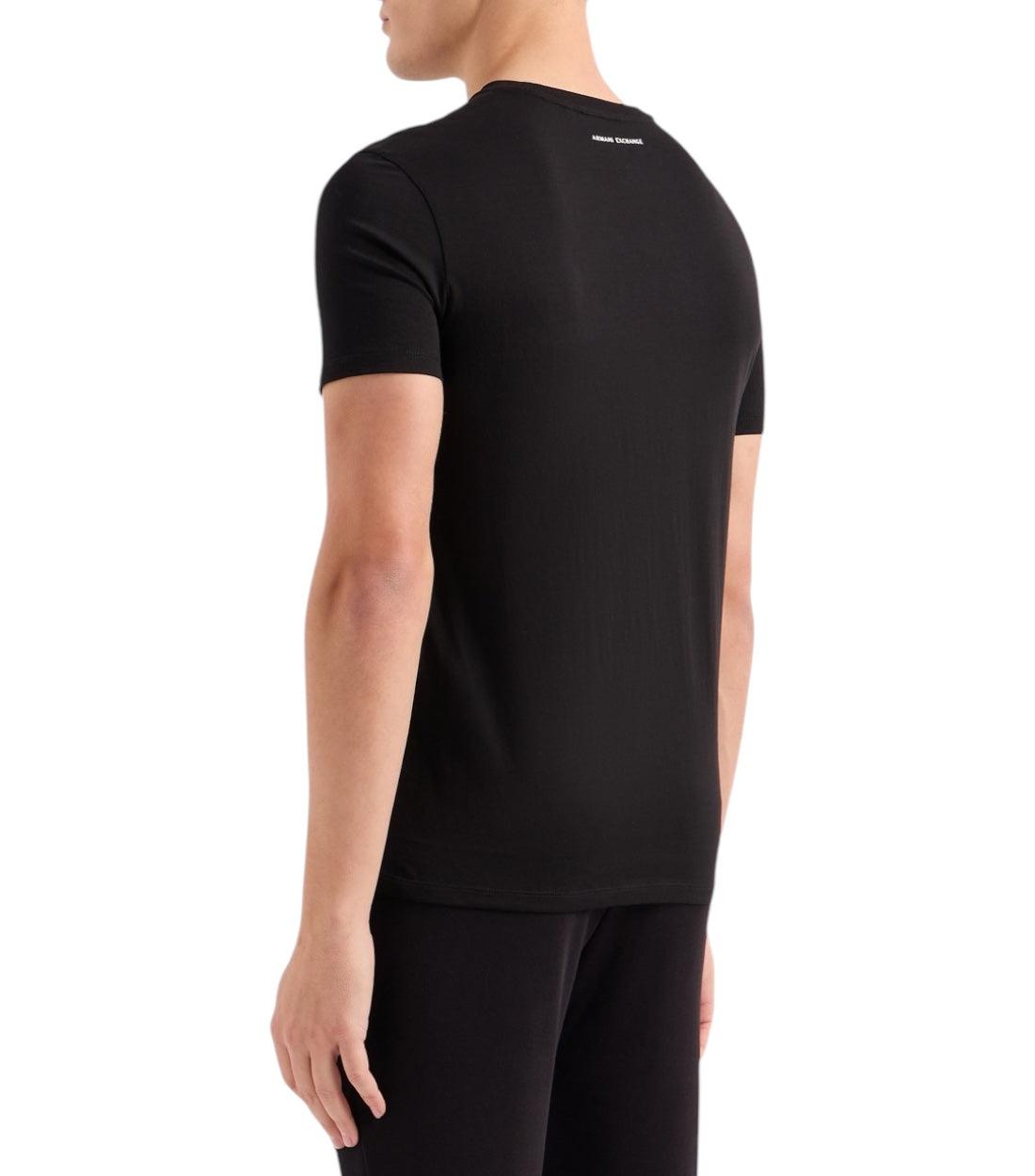 Armani Exchange Zwart Slim Fit Jersey T-shirt With Logo