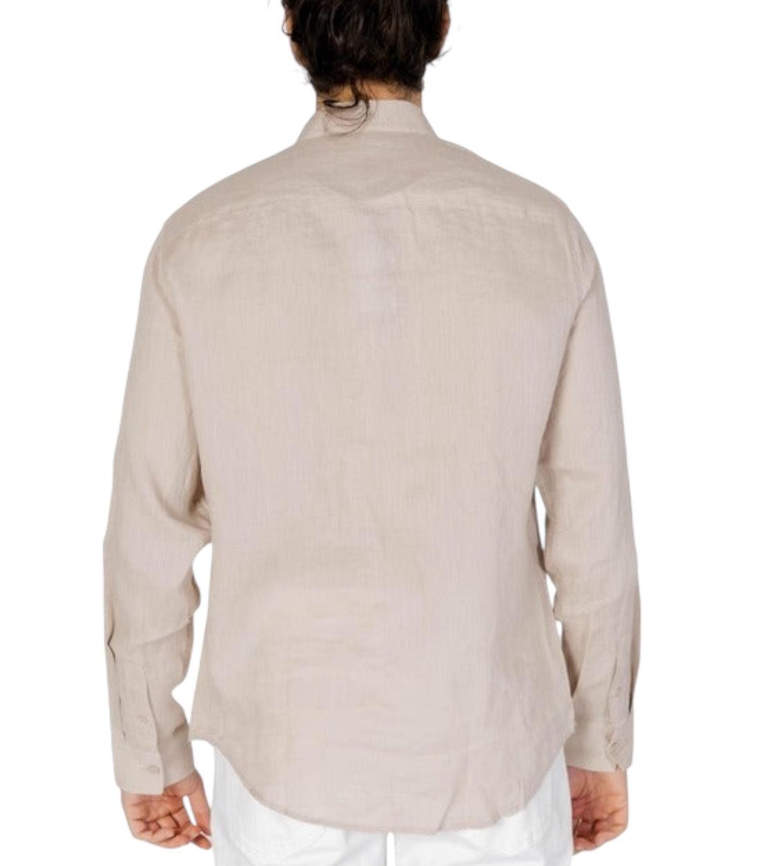 Armani Exchange Beige Blouse Met Lange Mouwen