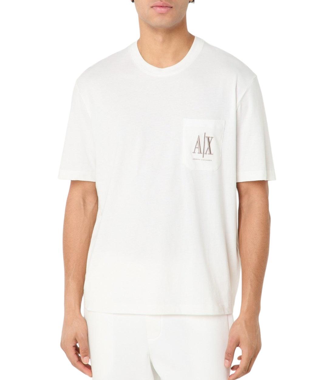 Armani Exchange Wit T-shirt Met Borstzak