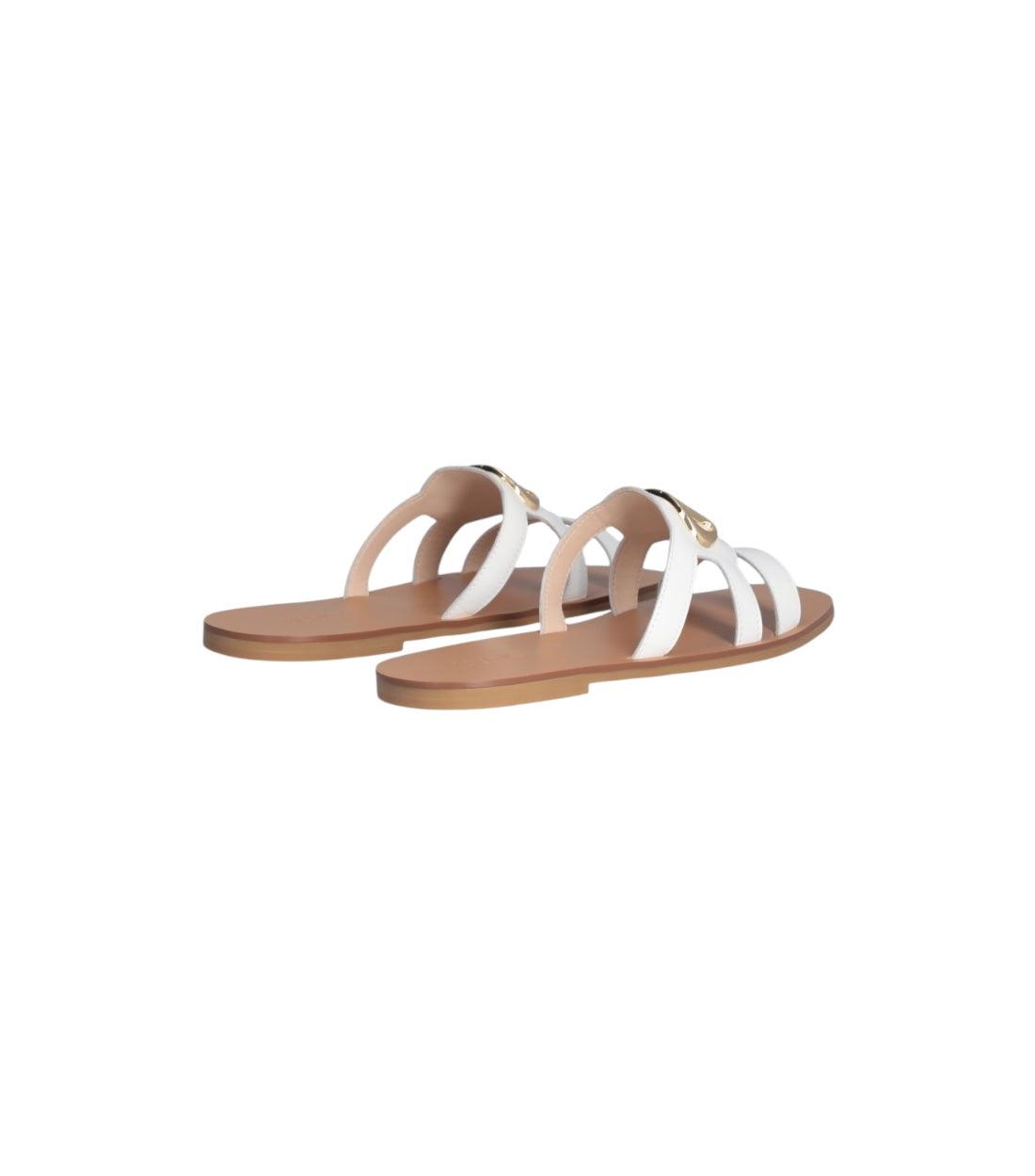 Liu Jo Wit Platte Sandalen Met Logo