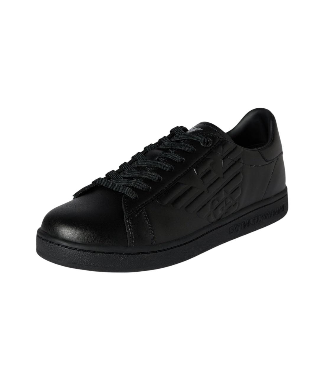 Ea7 Zwart Sneakers Met Labeldetails