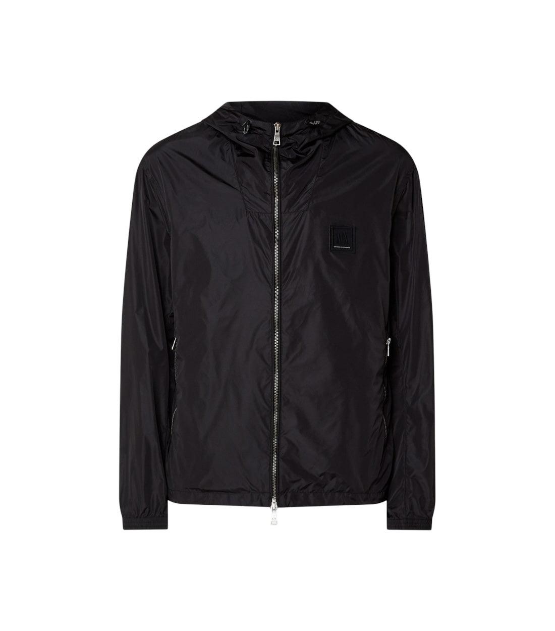 Armani Exchange Zwarte Windbreaker Met Capuchon