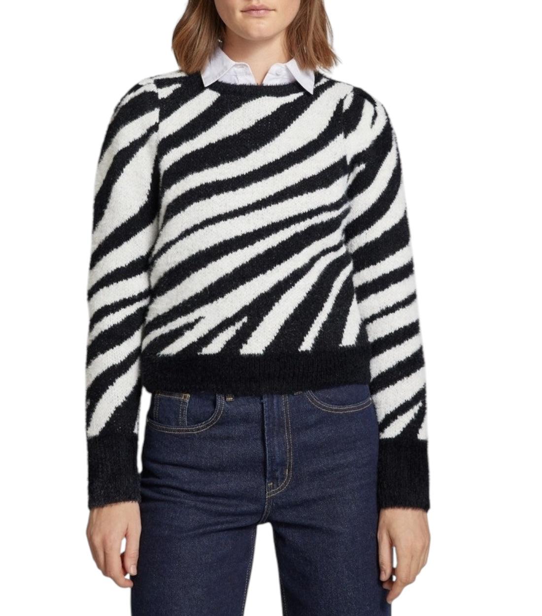 Only Zwart/Wit Zebraprint Trui