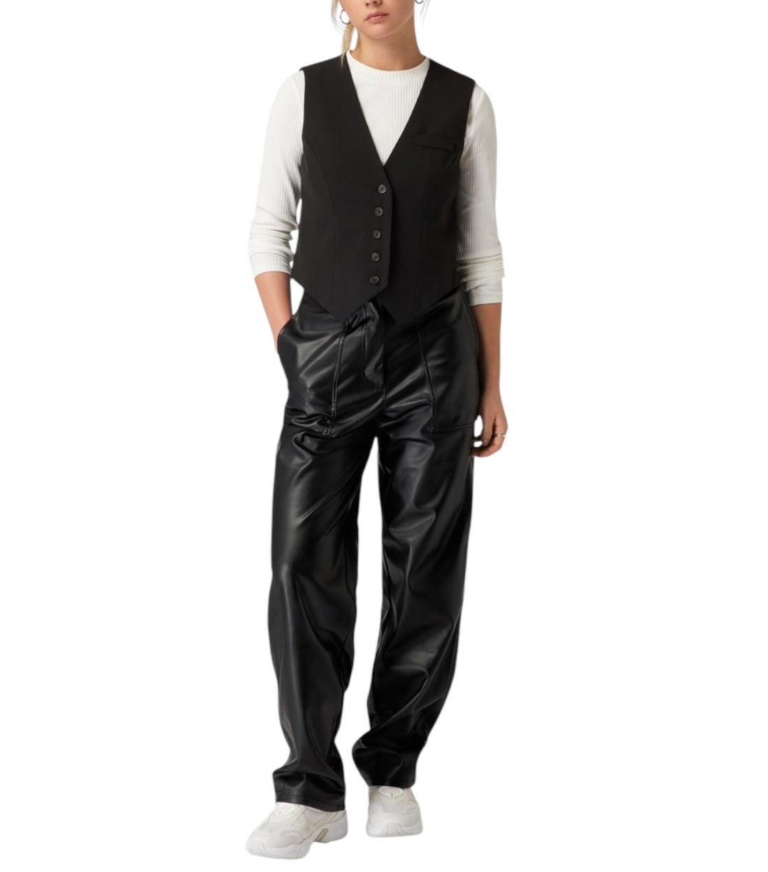 Calvin Klein Jeans Zwart Broek In Leerlook