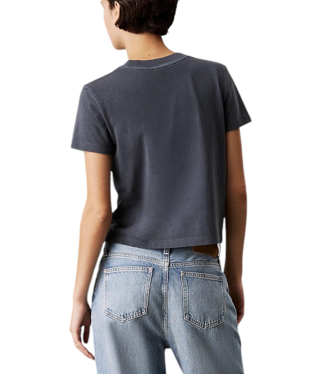 Calvin Klein Jeans Grijs T-shirt Dames Met Logoprint
