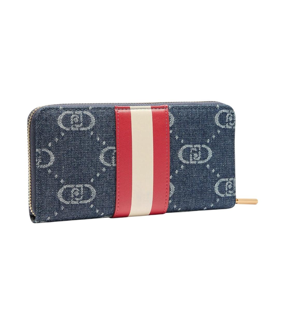 Liu Jo Blauw Denim Portemonnee Met Logo