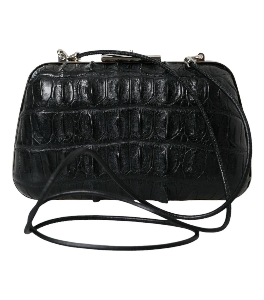 Balenciaga Luxe Zwarte Krokodillenleer Clutch