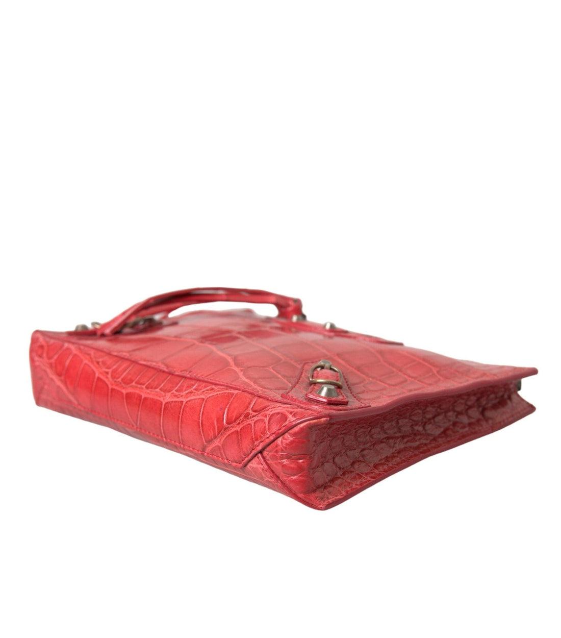 Balenciaga Luxe Rode Clutch van Alligatorleer