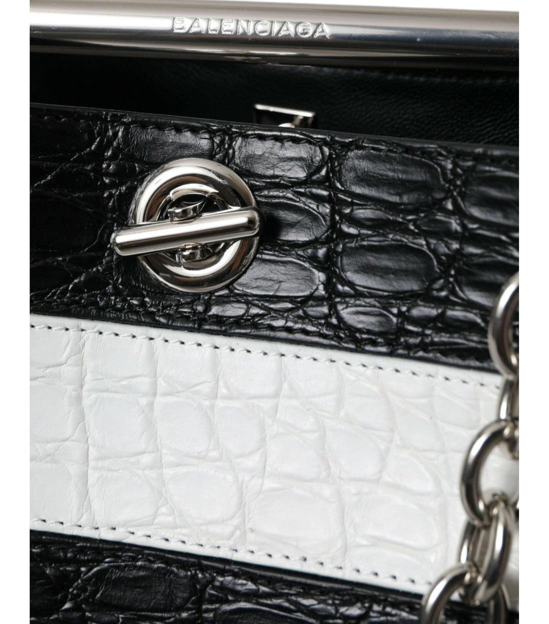 Balenciaga Luxe Zwarte Maxi Tas van Krokodillenleer