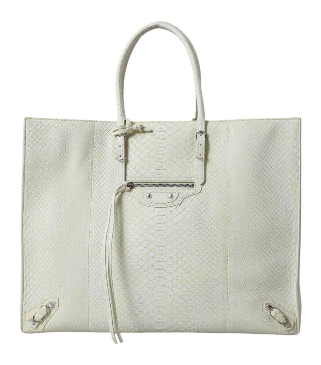 Balenciaga Gele Pythonleren A4 Tote Bag