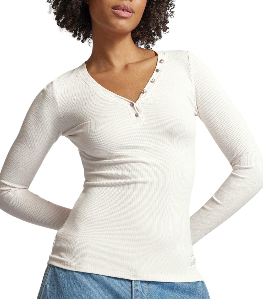 Guess Wit Kyla Long Sleeve Met Rib Mouwen