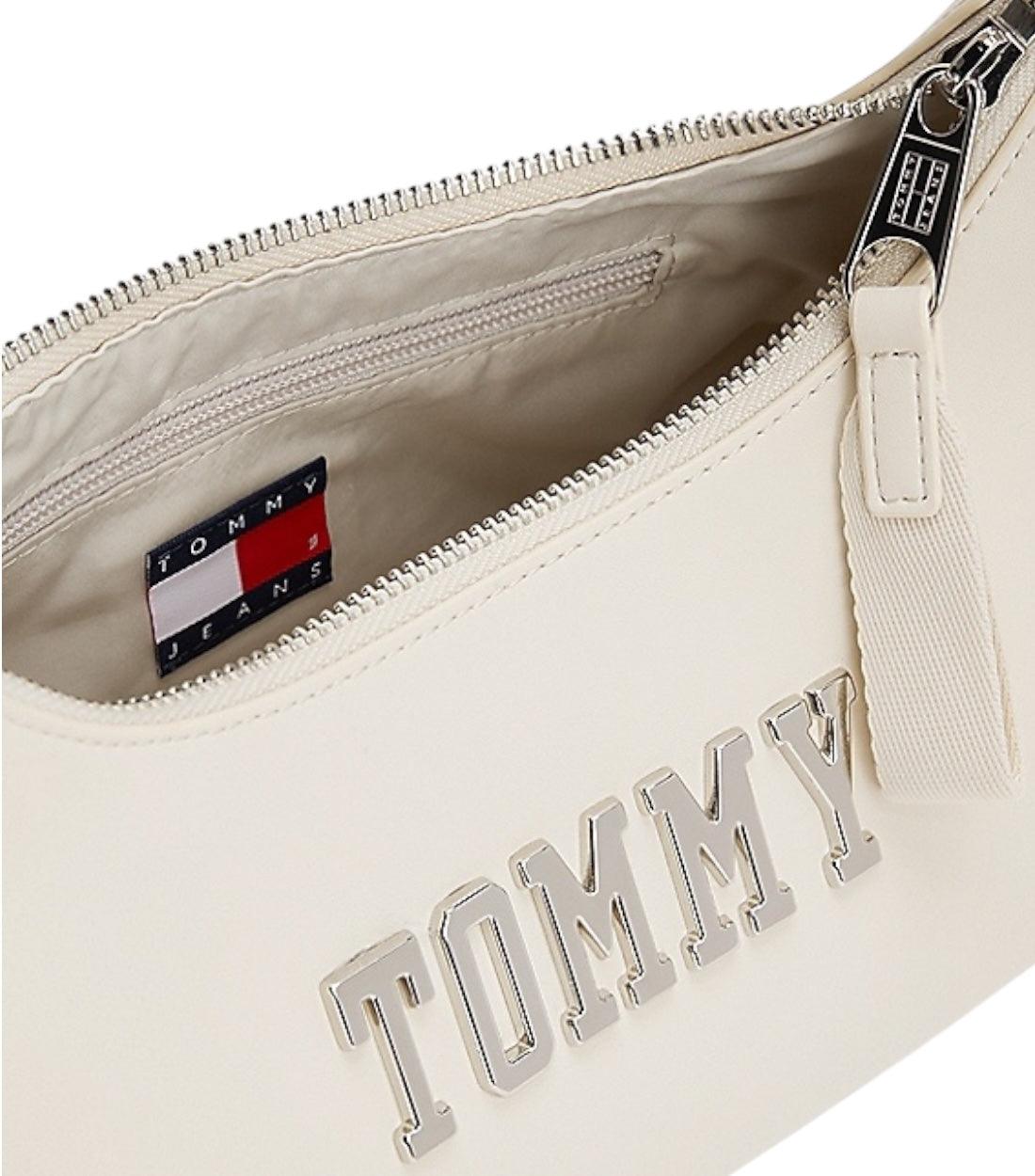Tommy Hilfiger Off-white Schouder Tas Met Metalen Logo