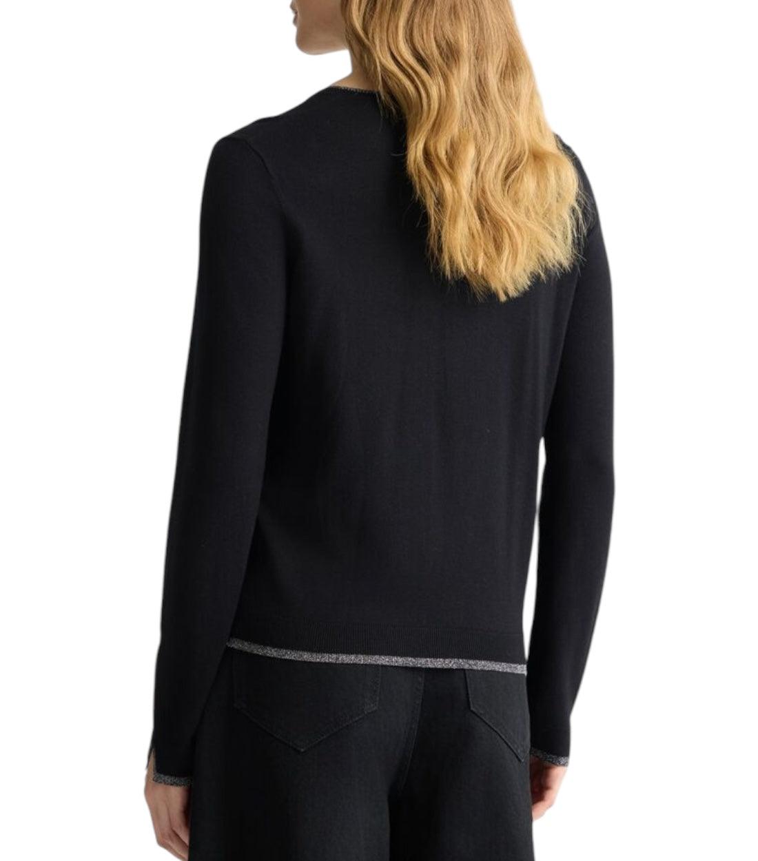 Liu Jo Zwart Vest Met Glitter Rand