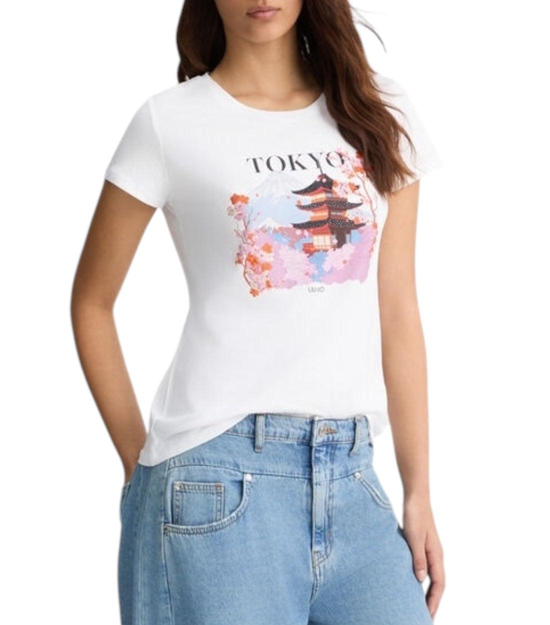 Liu Jo Wit T-shirt Met Tokyo Print