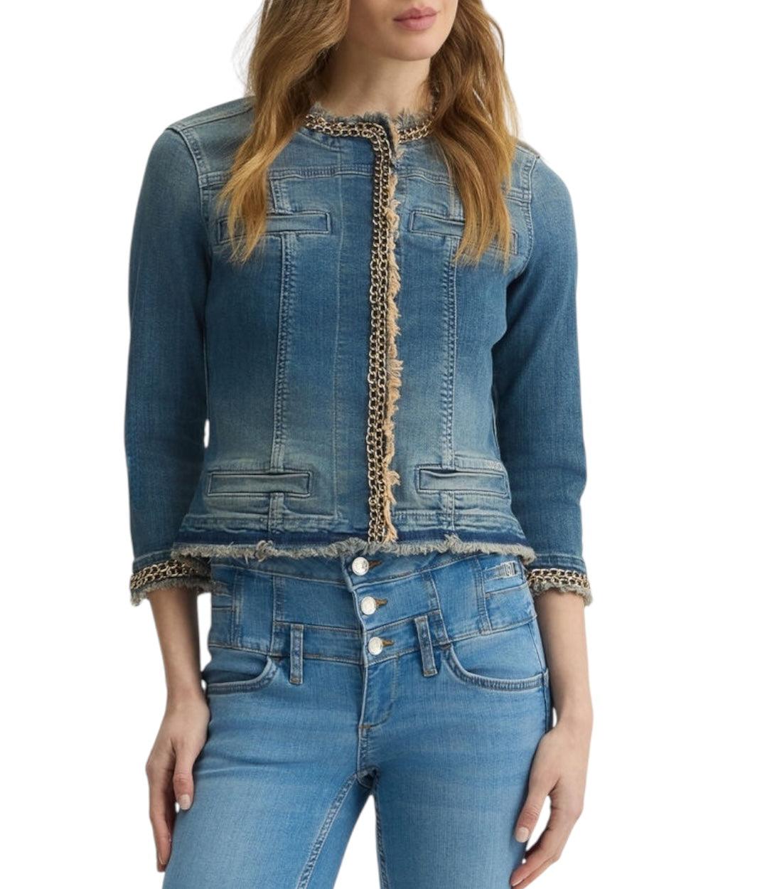 Liu Jo Blauw Denim Jas Met Details
