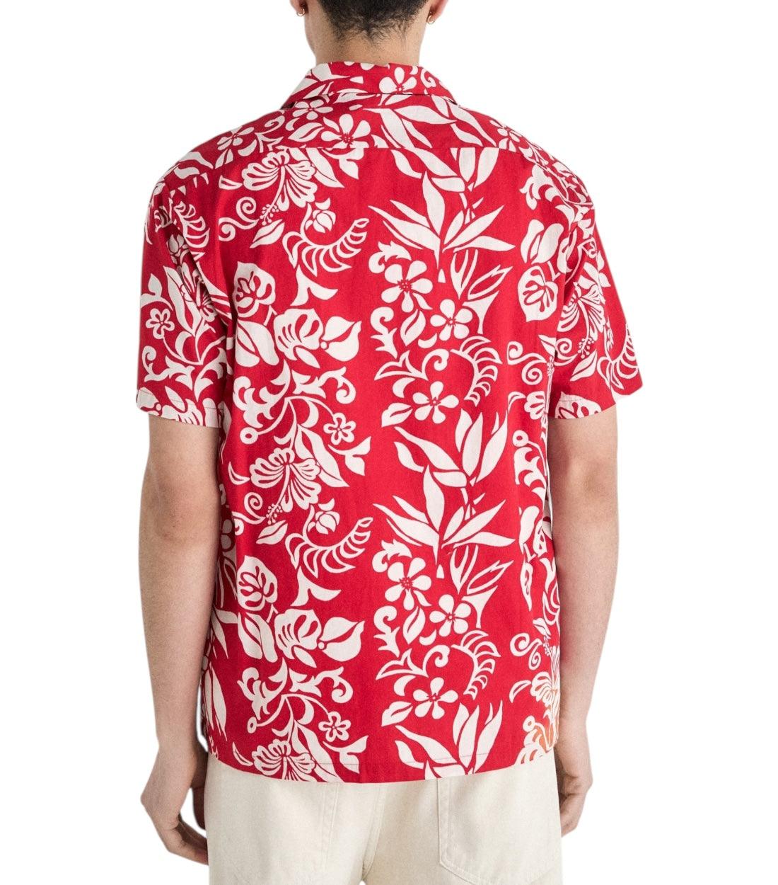 Replay Rood Overhemd Met Witte Details
