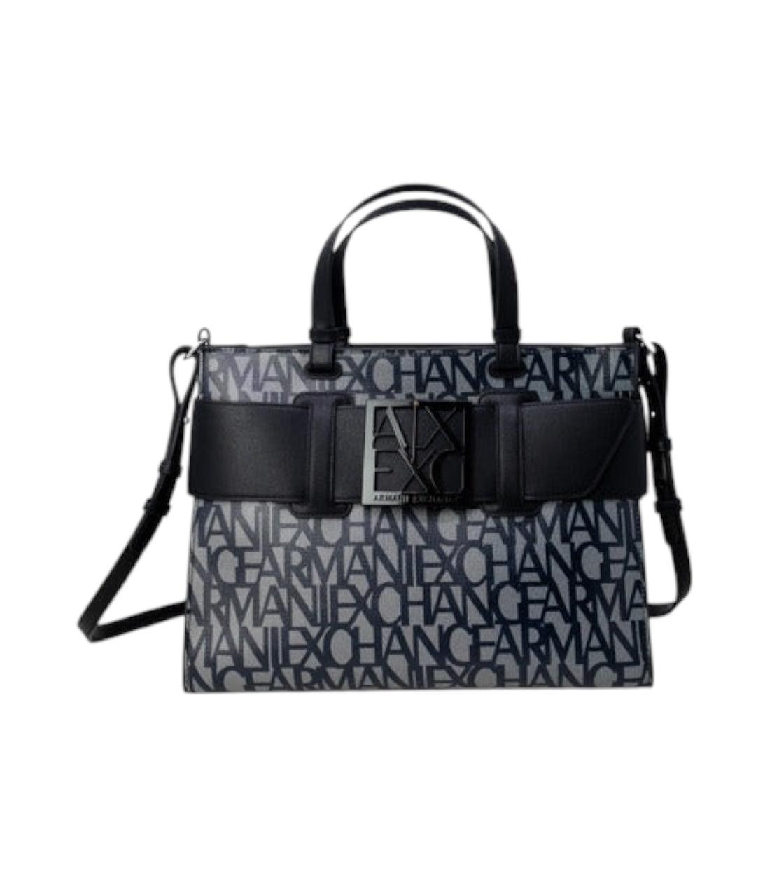 Armani Exchange Zwart Logoprint Tote Tas