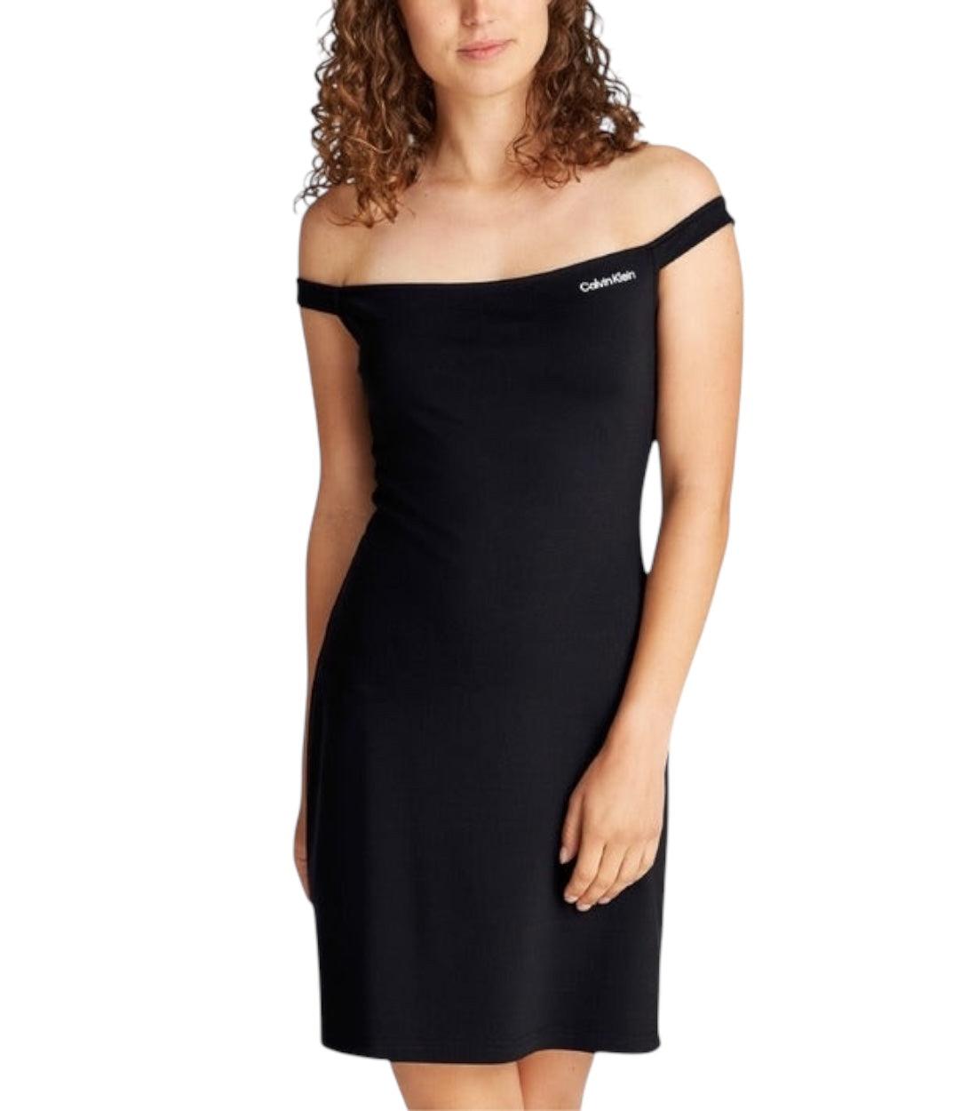Calvin Klein Jeans Zwart Jurk Met Logodetail
