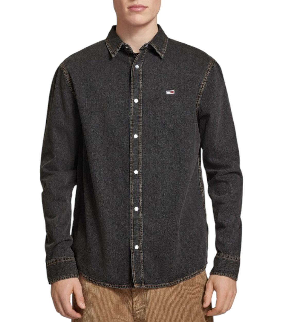 Tommy Hilfiger Jeans Zwarte Washed Overhemd