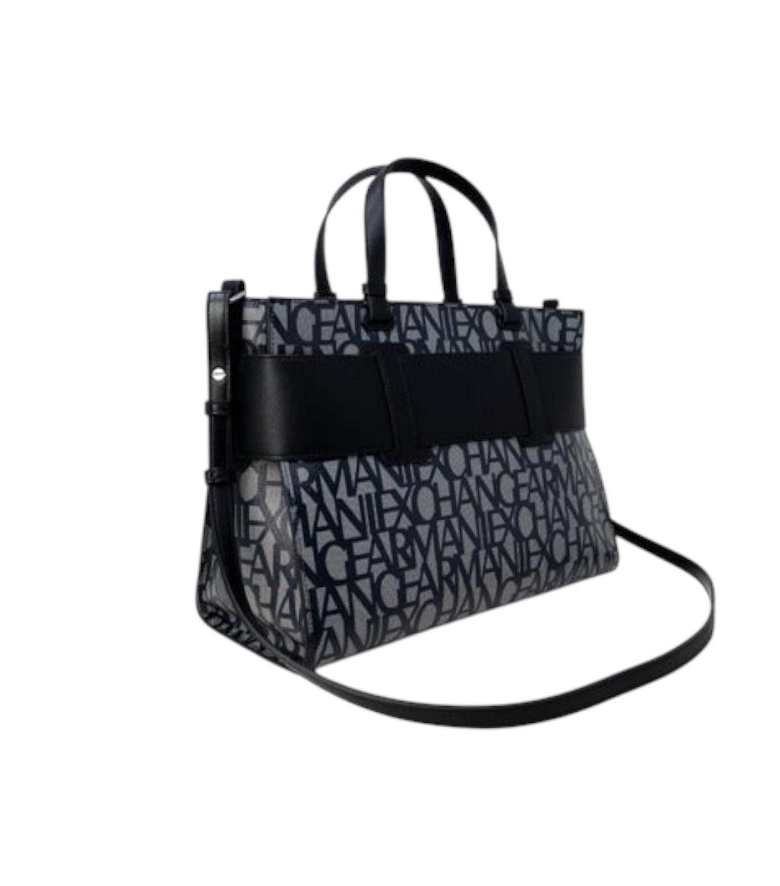 Armani Exchange Zwart Logoprint Tote Tas
