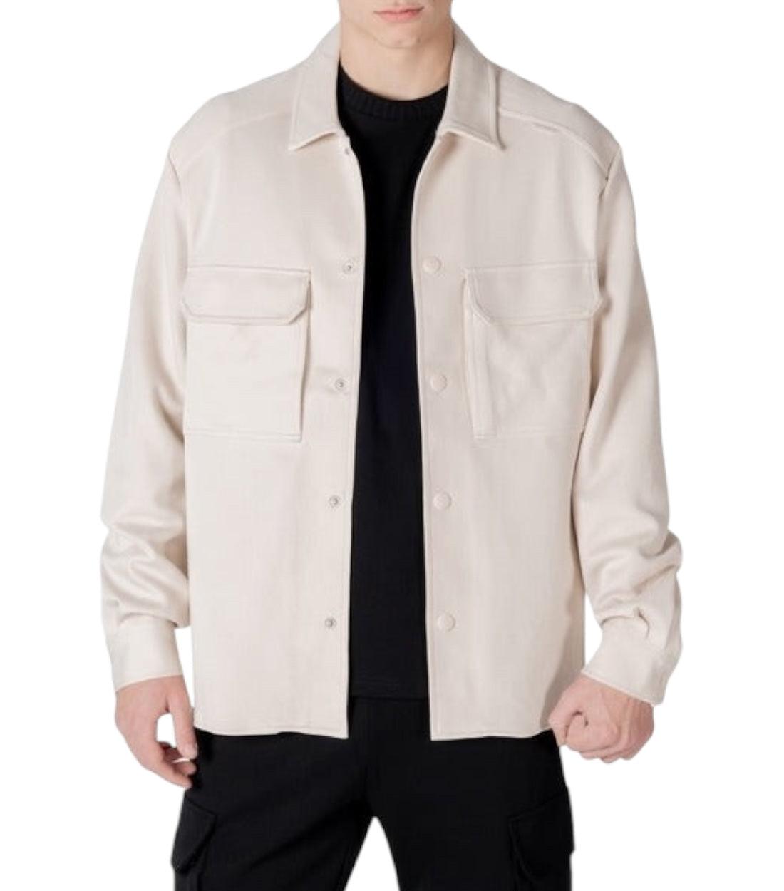 Antony Morato Beige Regular Fit Overhemd Jas Met Zakken