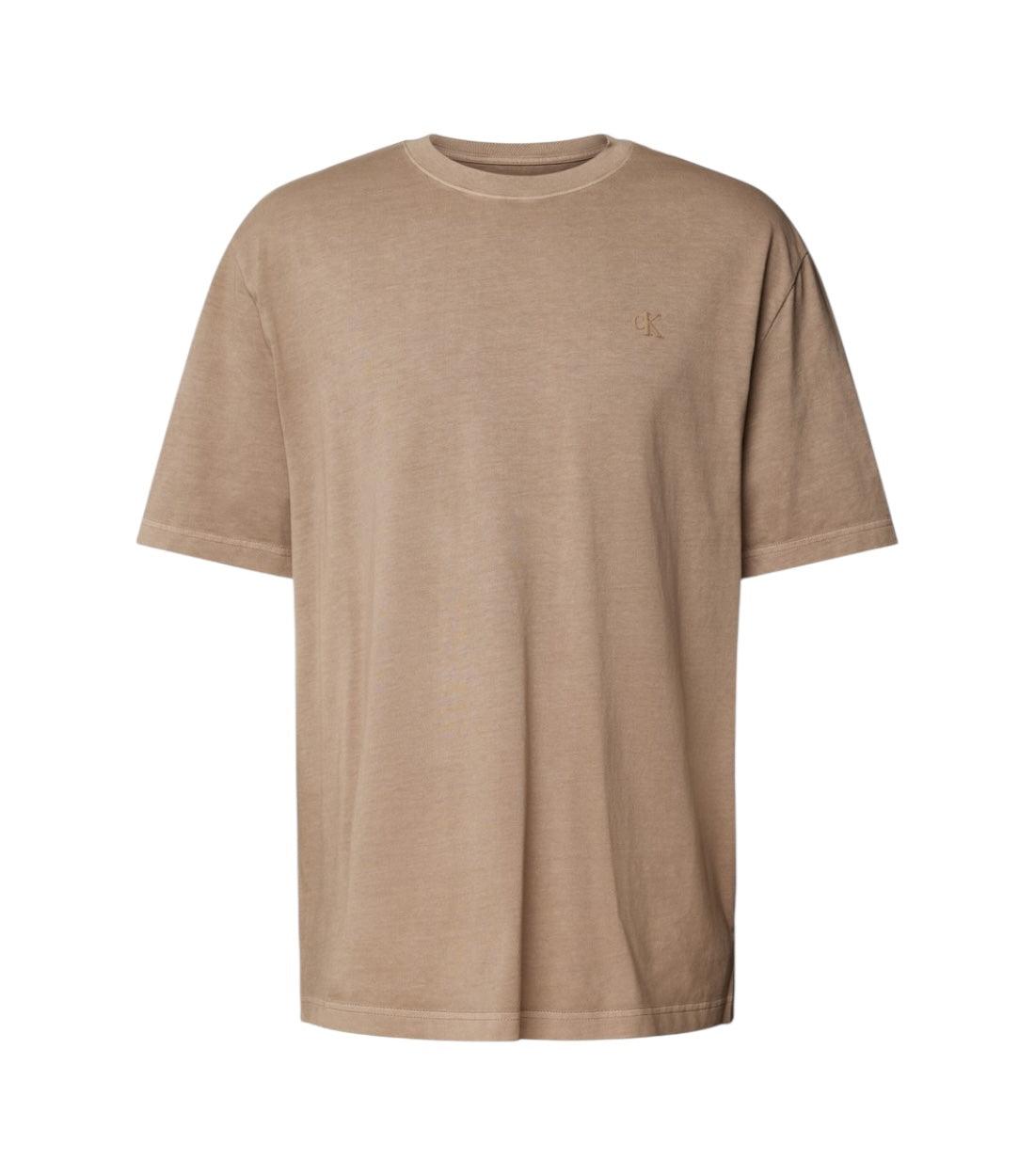 Calvin Klein Jeans Taupe T-shirt Met Labeldetail